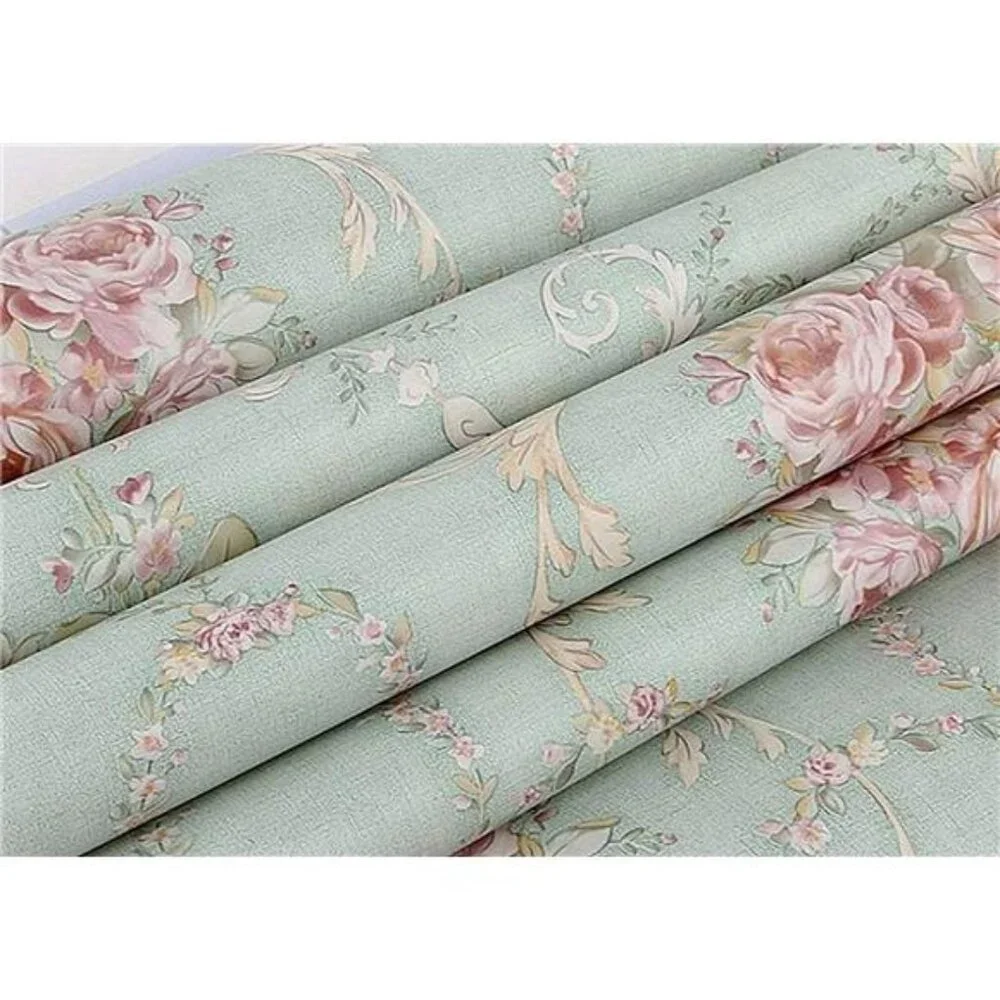 Teemall Vintage Blooming Flower Wallpaper Peel & Stick Backsplash Mural for
